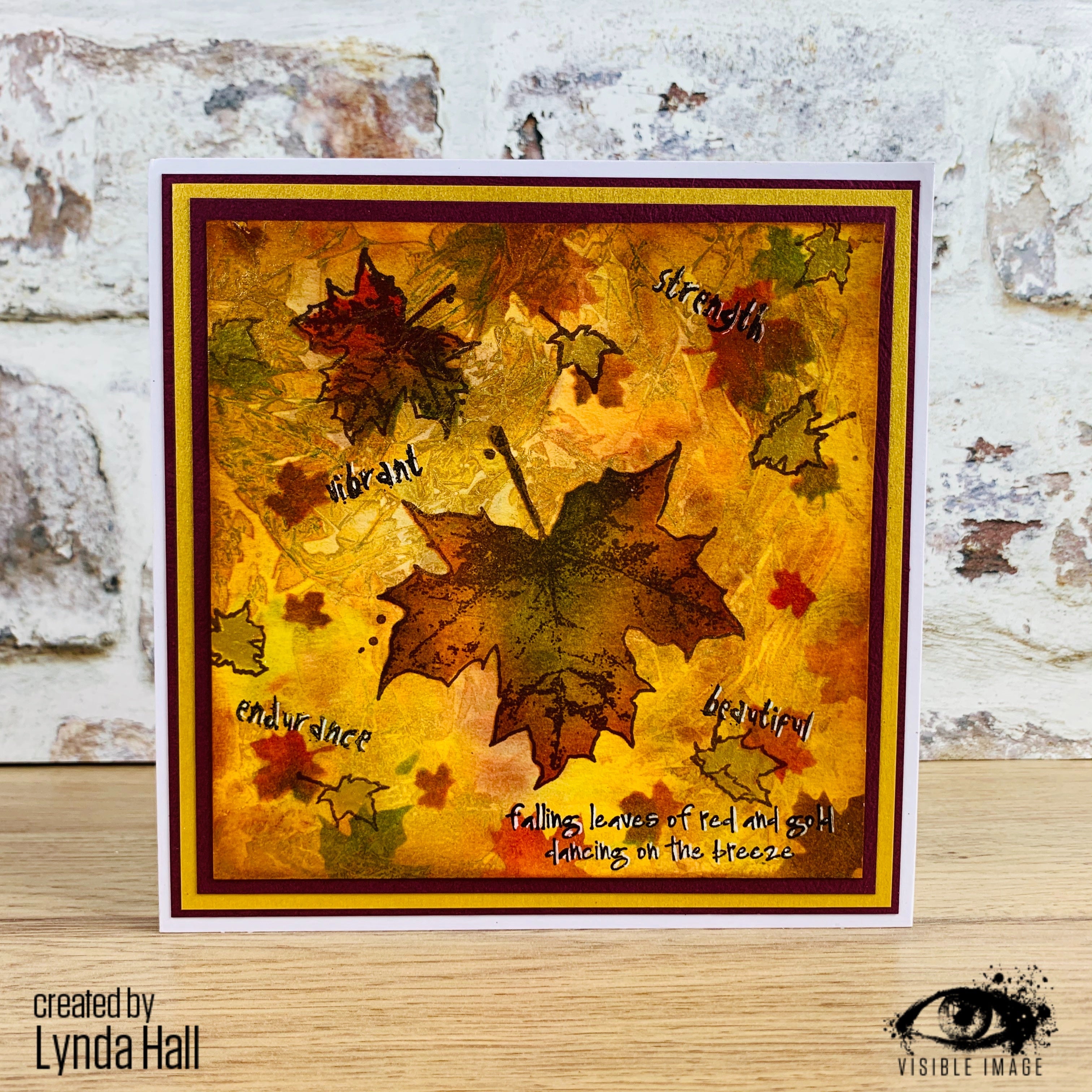 Visible Image Autumn Leaves Stencil - 6 x 6