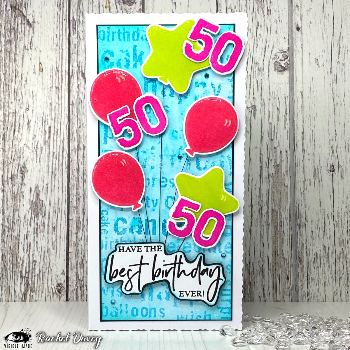 Visible Image Grunge Birthday Words - A6 Stamp Set