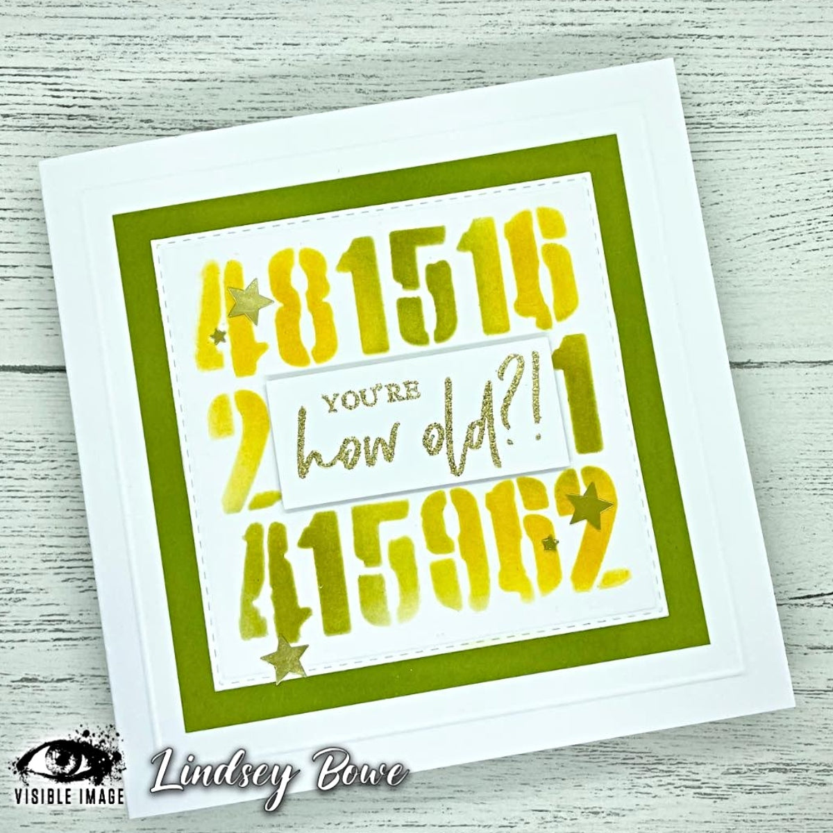 Visible Image Grunged Numbers Stencil - 4 x 4