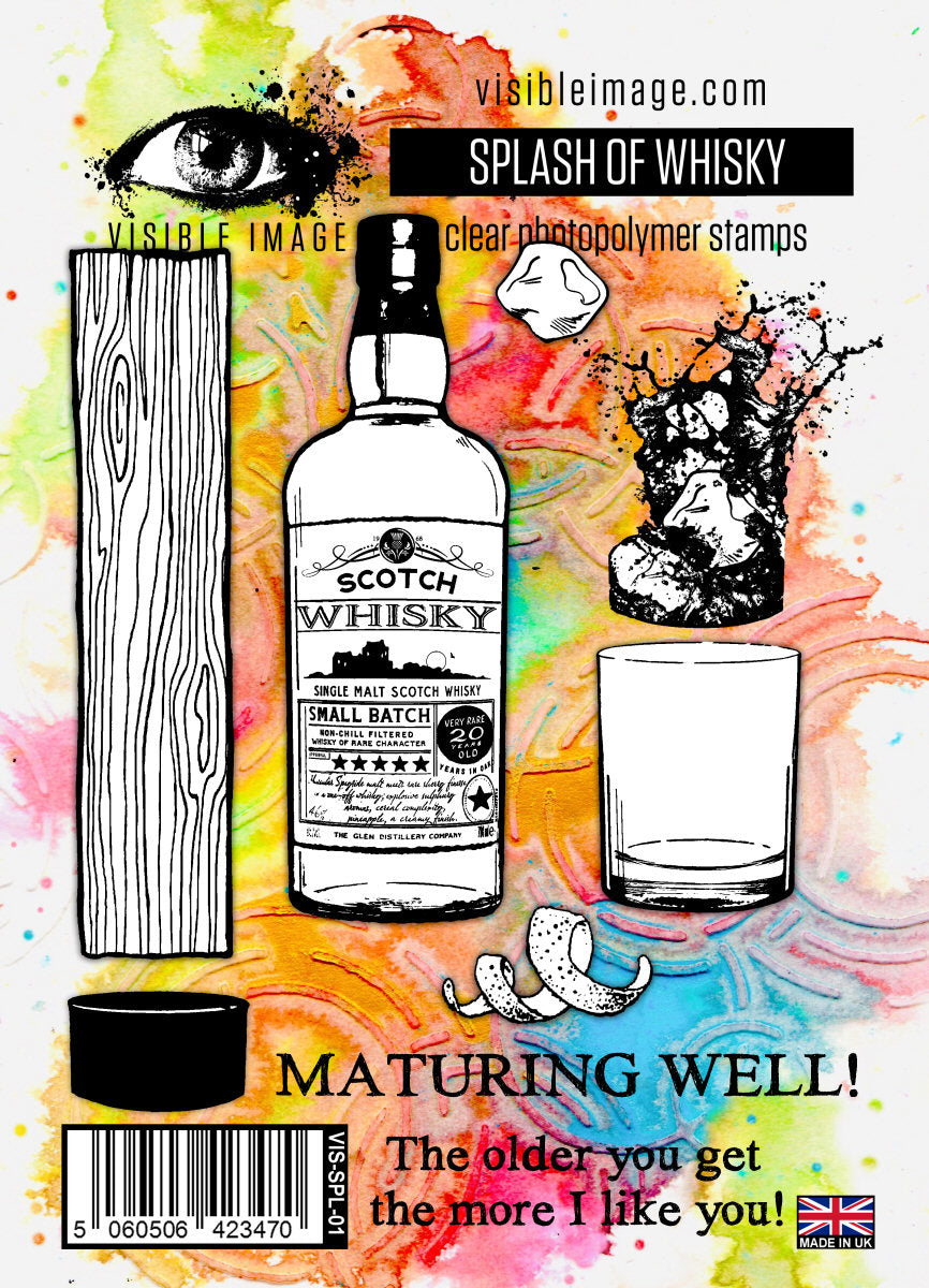 Visible Image Splash of Whisky - A6 Stamp Set