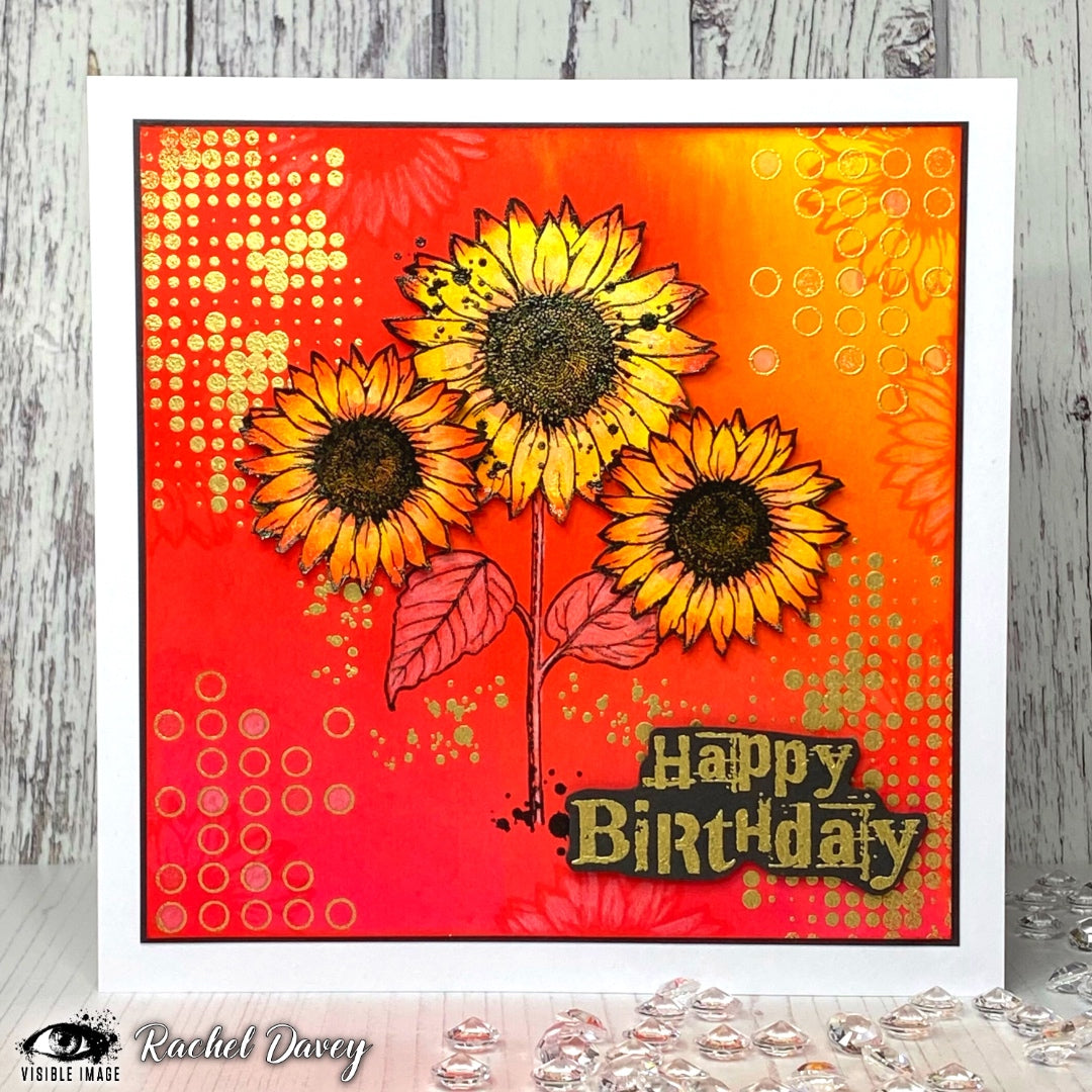 Visible Image Sunflower Grunge - A6 Stamp Set