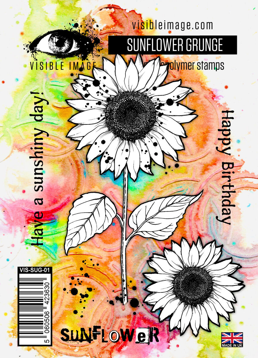 Visible Image Sunflower Grunge - A6 Stamp Set