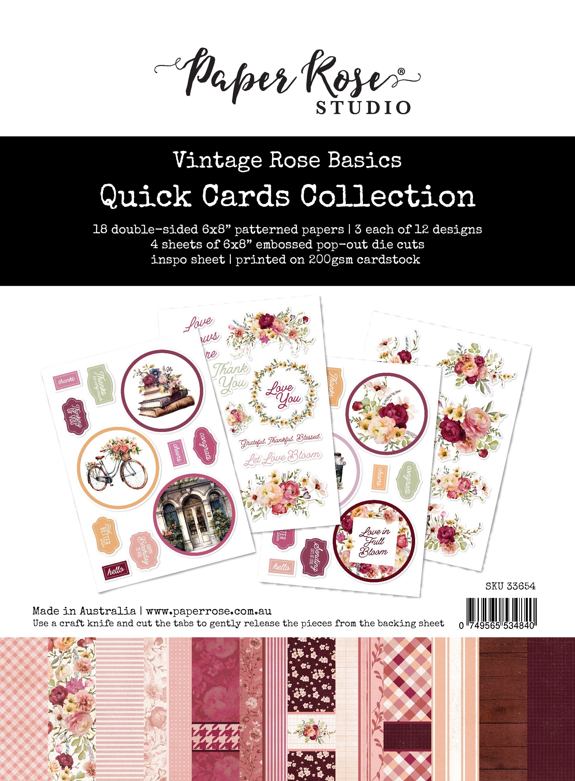 Vintage Rose Basics Quick Cards Kit 33654