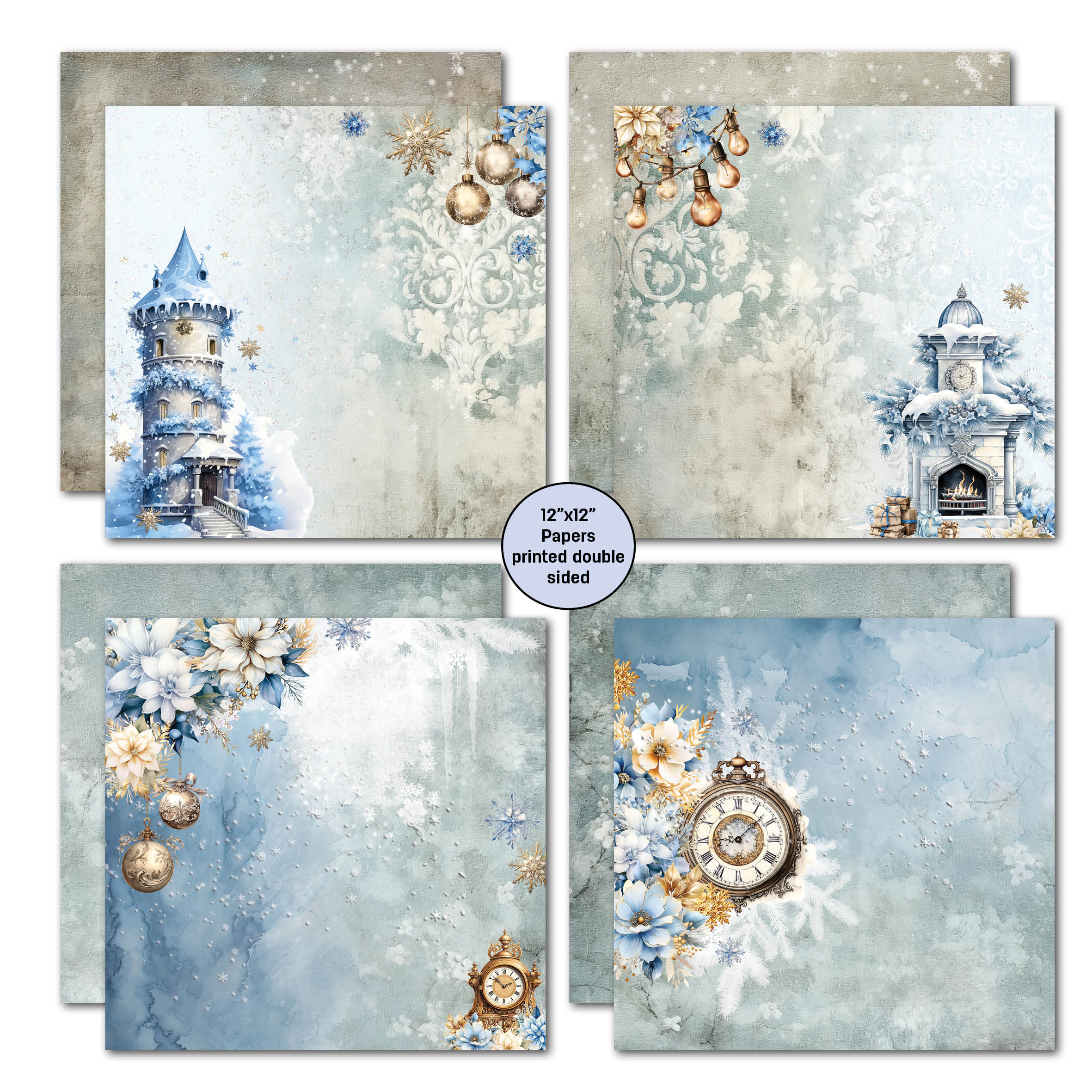 3Quarter Designs Snowflake Season 12x12 Design Paper & Diecuts Set