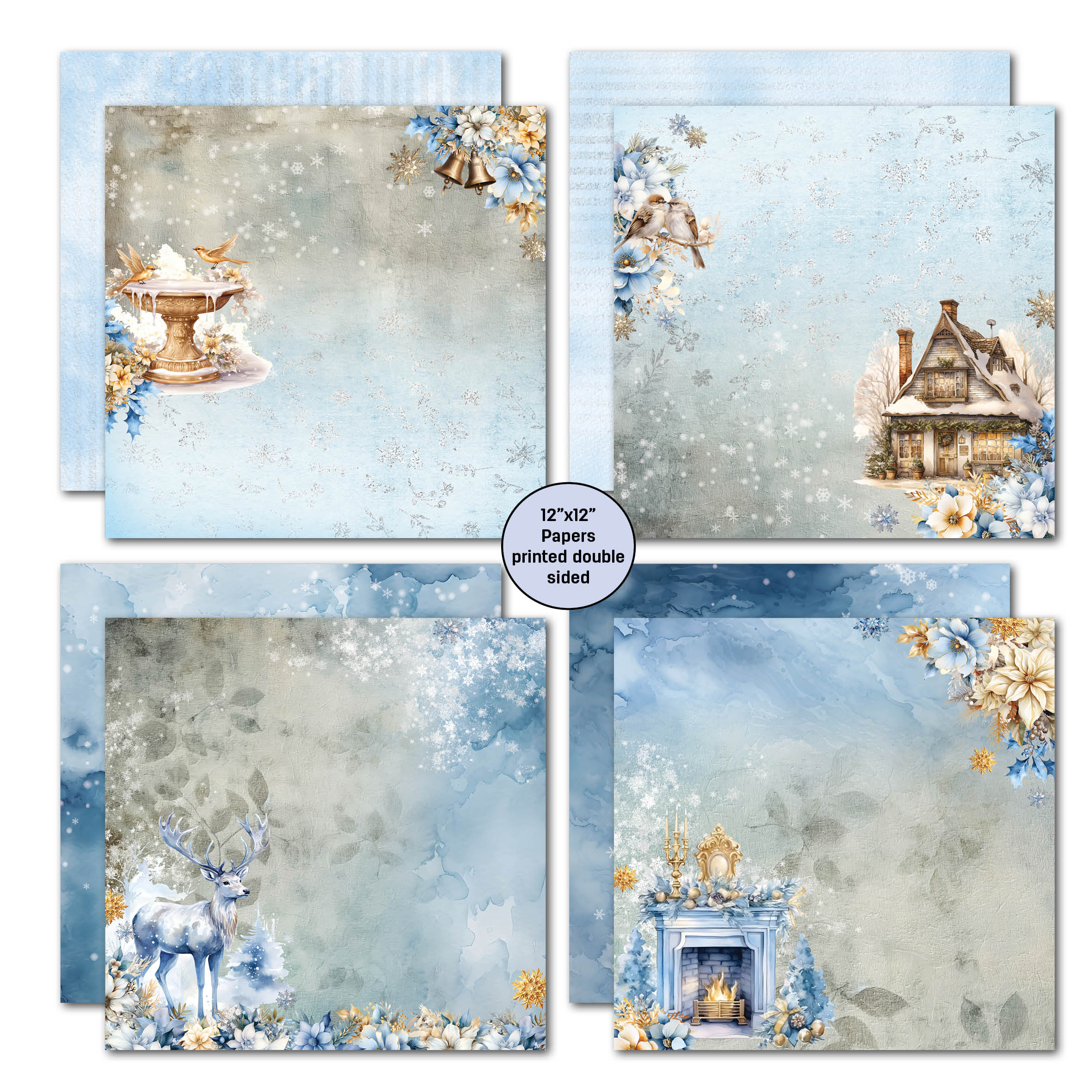 3Quarter Designs Snowflake Season 12x12 Design Paper & Diecuts Set