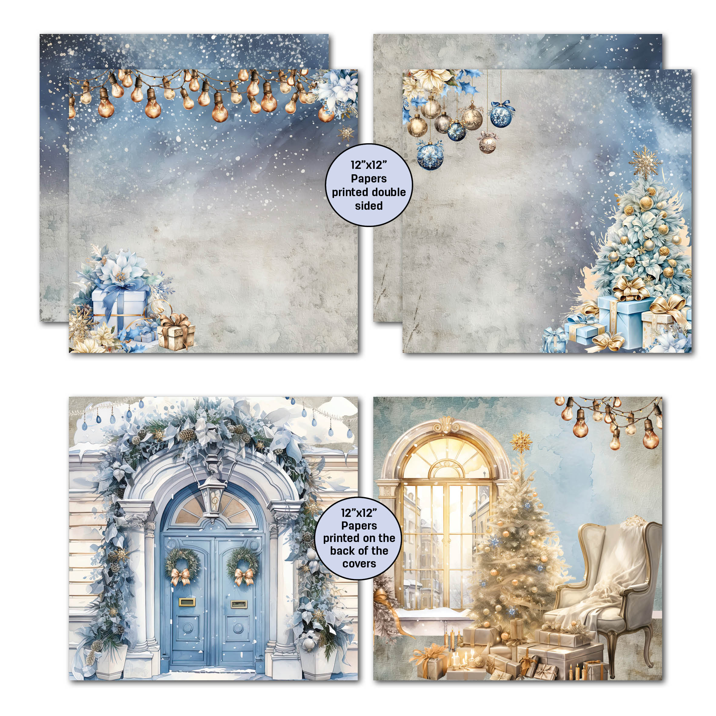 3Quarter Designs Snowflake Season 12x12 Design Paper & Diecuts Set