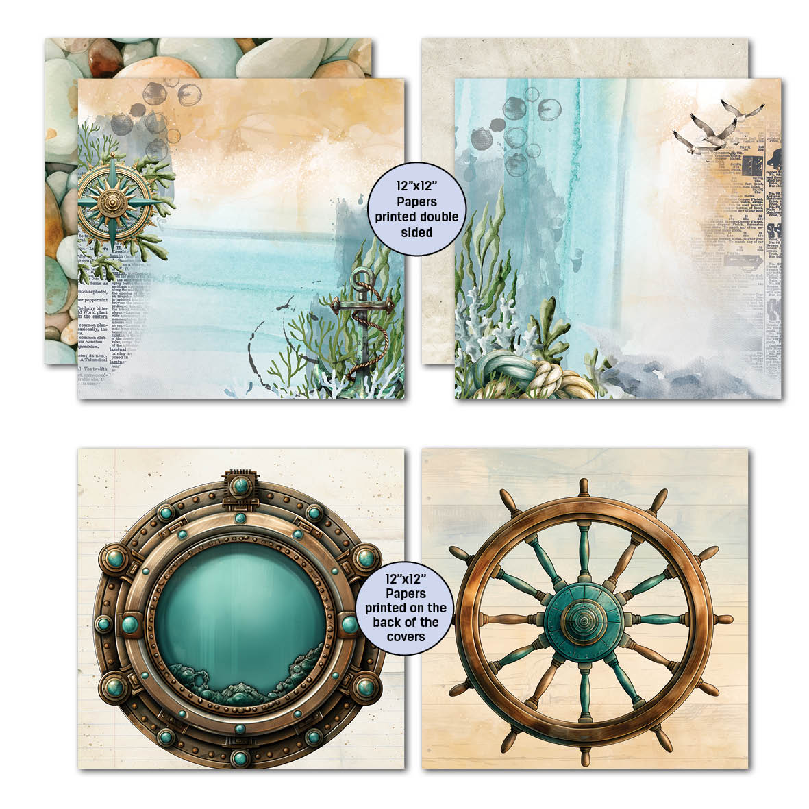 3Quarter Designs Maritime Tides 12x12 Scrapbook Collection