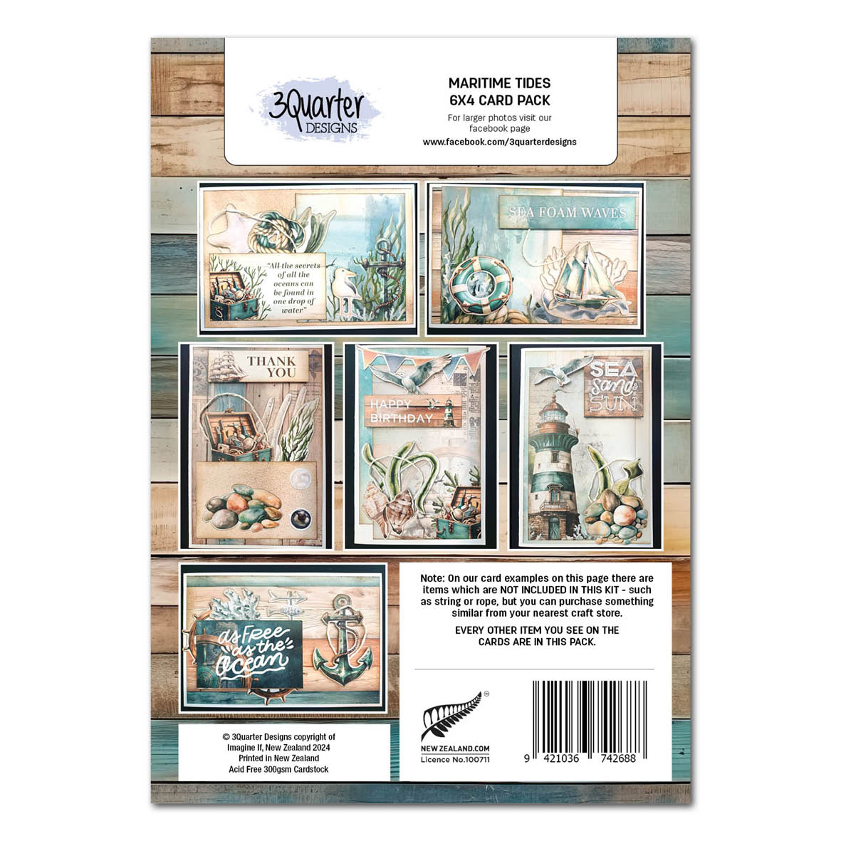 3Quarter Designs Maritime Tides 6x4 Card Pack