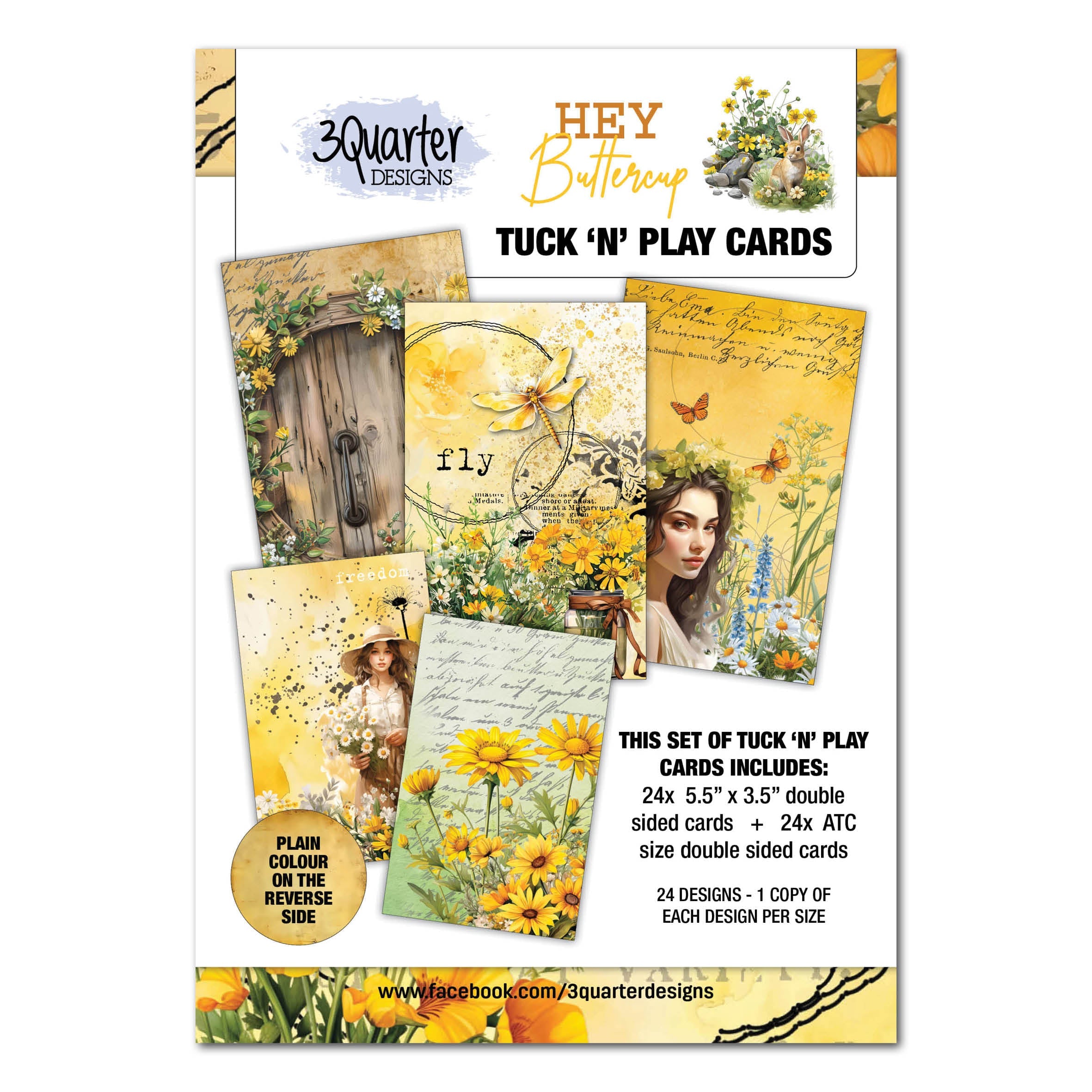 3Quarter Designs Hey Buttercup - Tuck N Play Cards