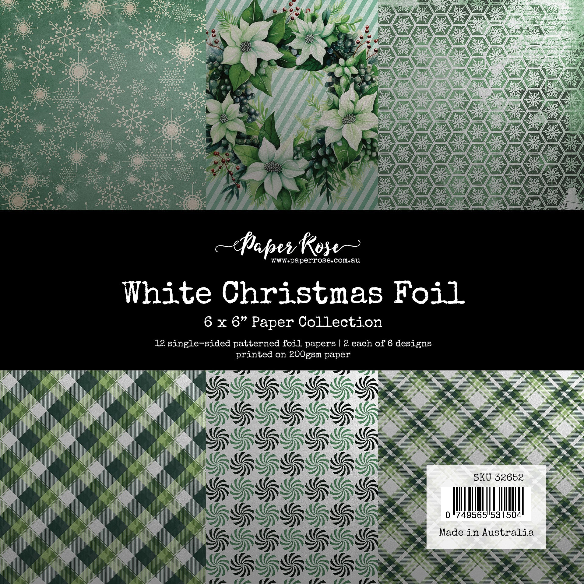 White Christmas Foil 6 x 6 Paper Collection 32652