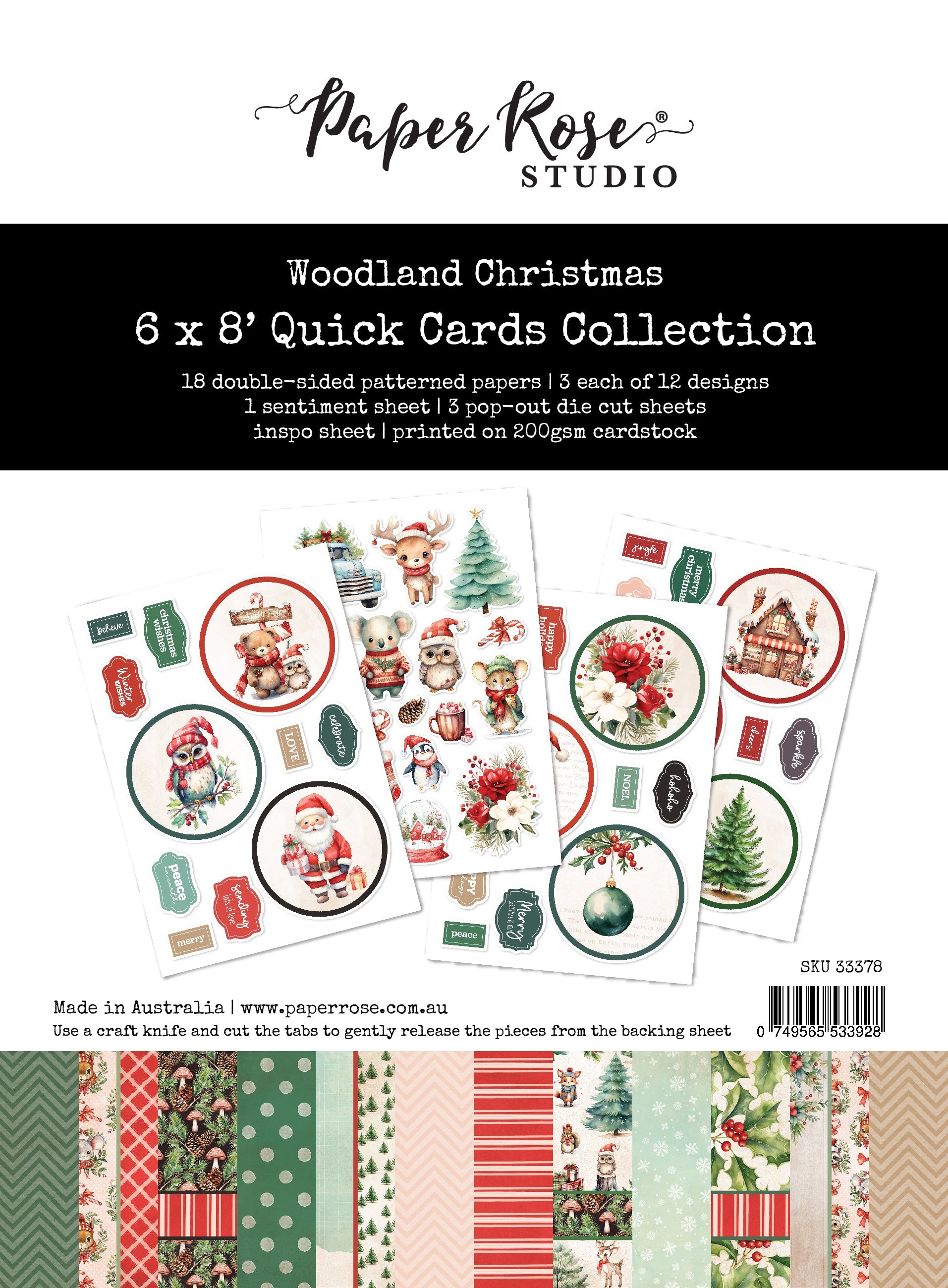 Woodland Christmas 6x8" Quick Cards Collection 33378