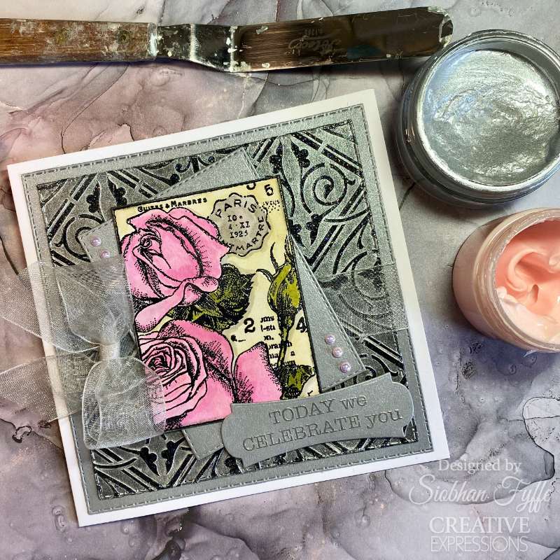 Woodware Clear Singles Postal Rose 4 in x 6 in Stamp Set