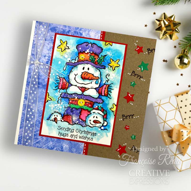 Woodware Clear Singles Magical Christmas Greetings 8 in x 2.6 in Stamp Set