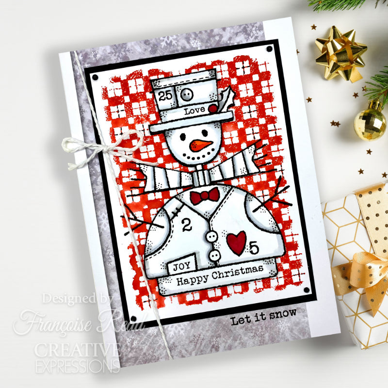 Woodware Clear Singles Wooden Snowman 4 in x 6 in Stamp Set