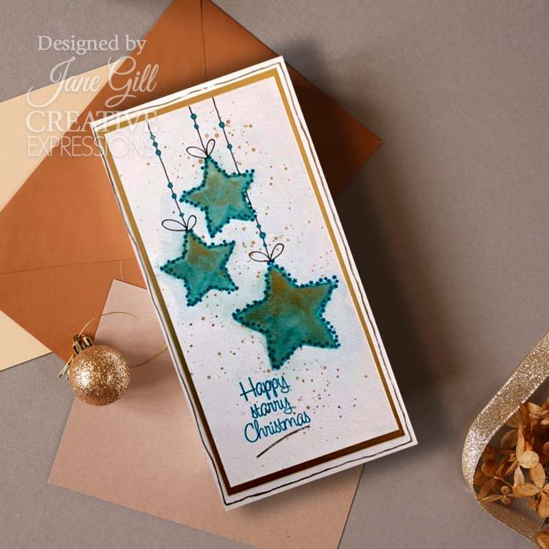 Woodware Clear Singles Paintable Shapes Stars 4 in x 6 in Stamp Set