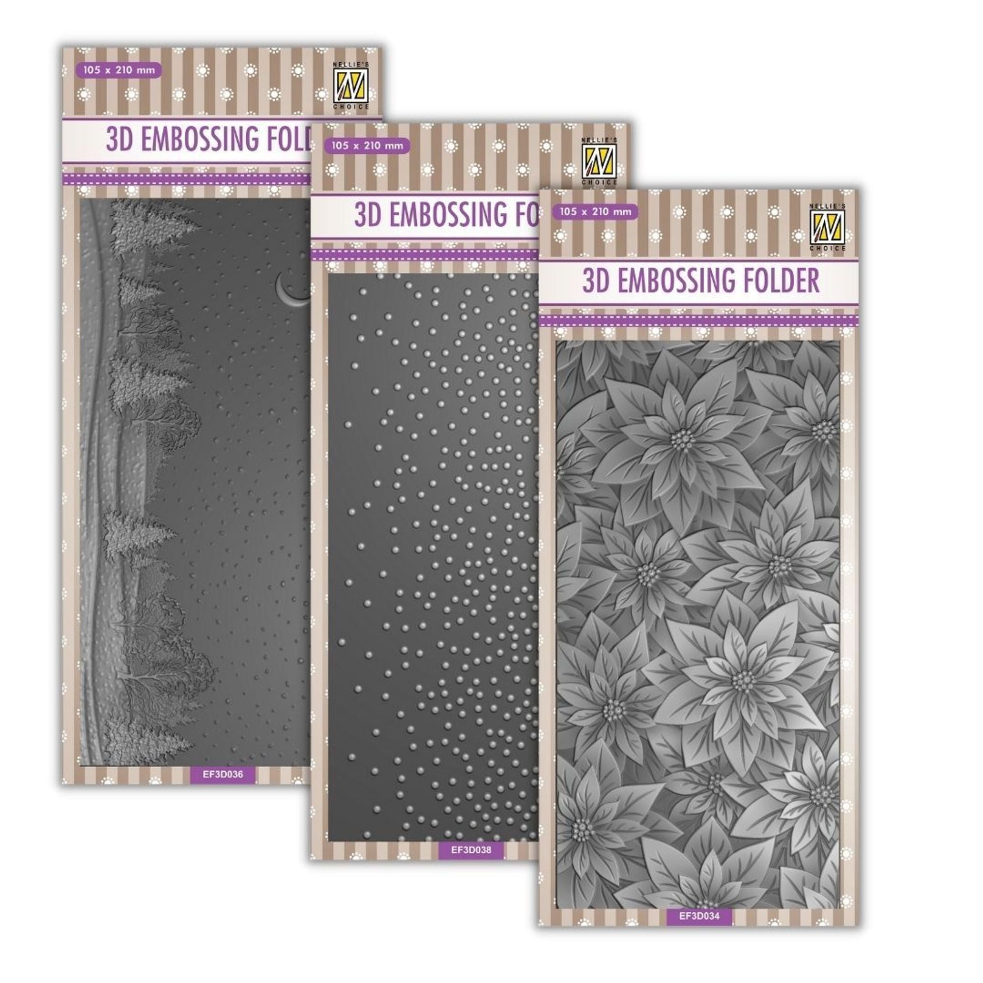 WINTER THEME SLIMLINE EMBOSSING FOLDER SET