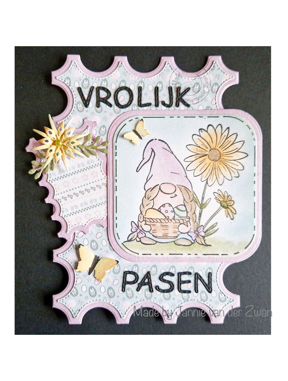 Nellie Snellen • Nellie's Cuties Clear Stamp Easter Gnome with Flowers
