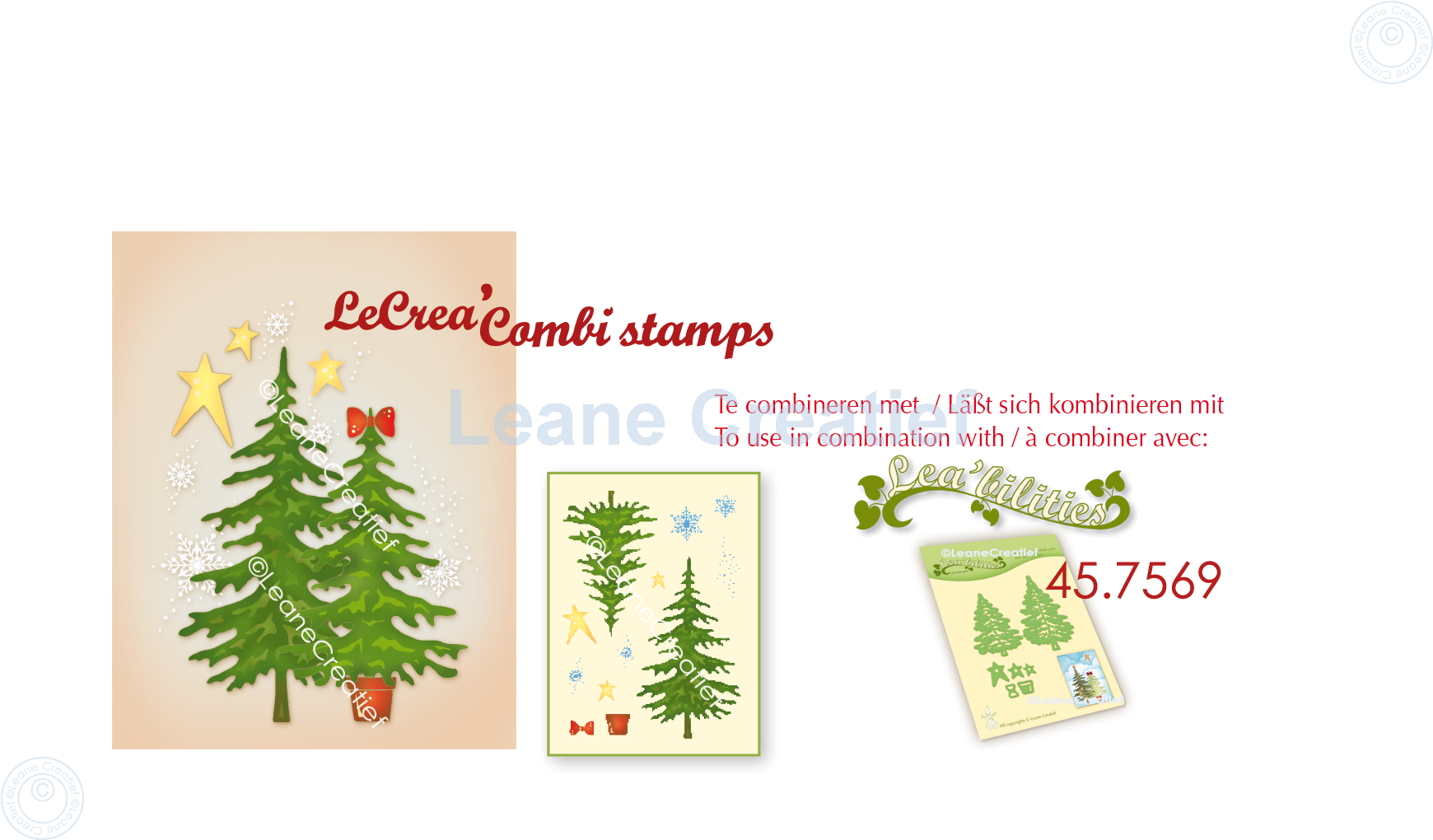 LeCreaDesign Combi Clear Stamp Christmas Trees