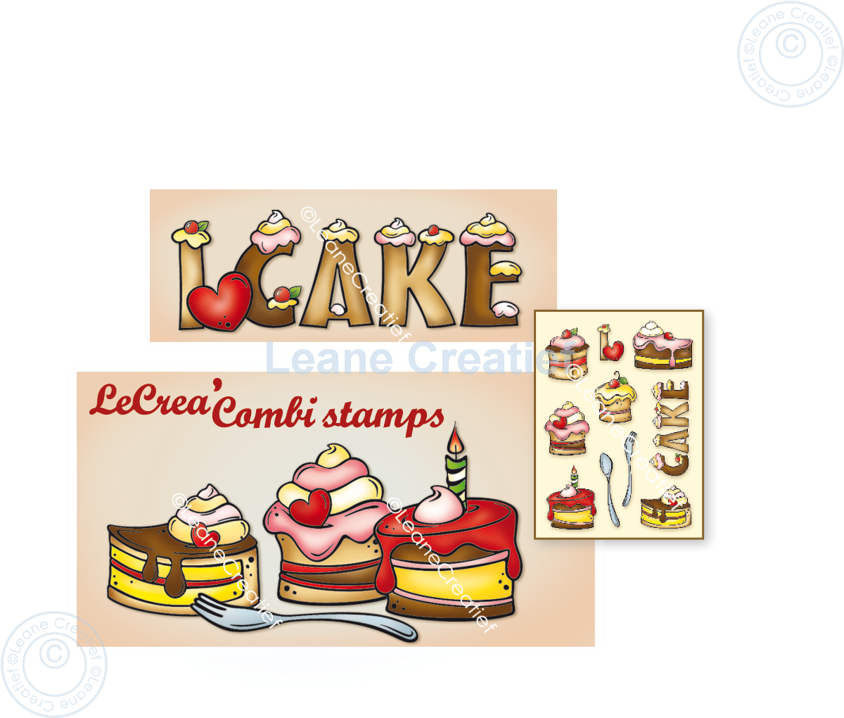 LeCreaDesign Combi Clear Stamp Let’s Have Cake