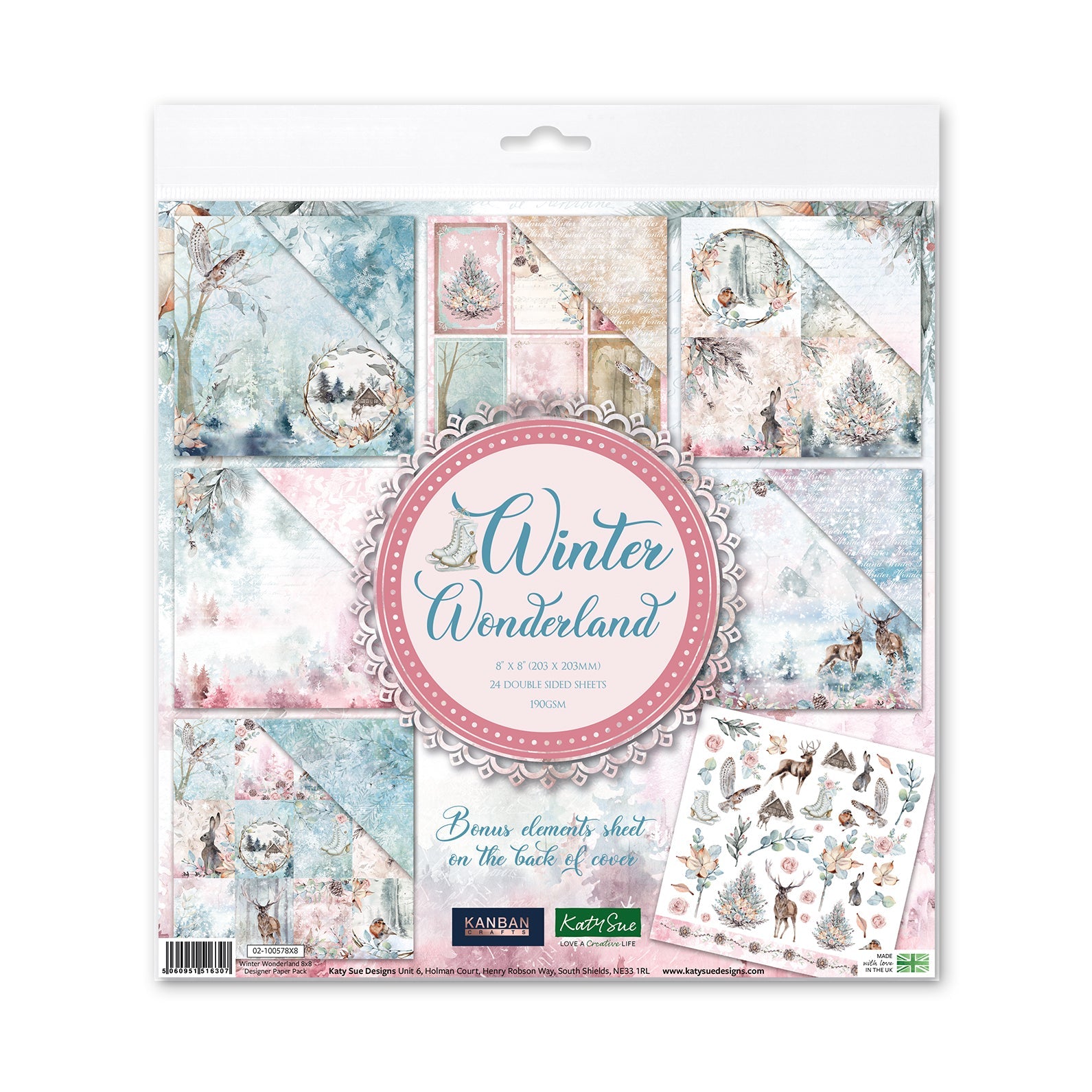 Kanban Crafts Winter Wonderland 8x8 Designer Premium Paper Pack