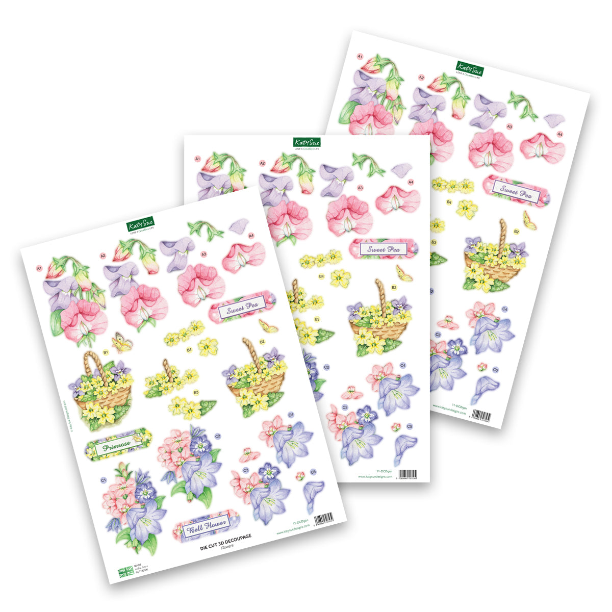 Die Cut Decoupage – Flowers (Pack Of 3)