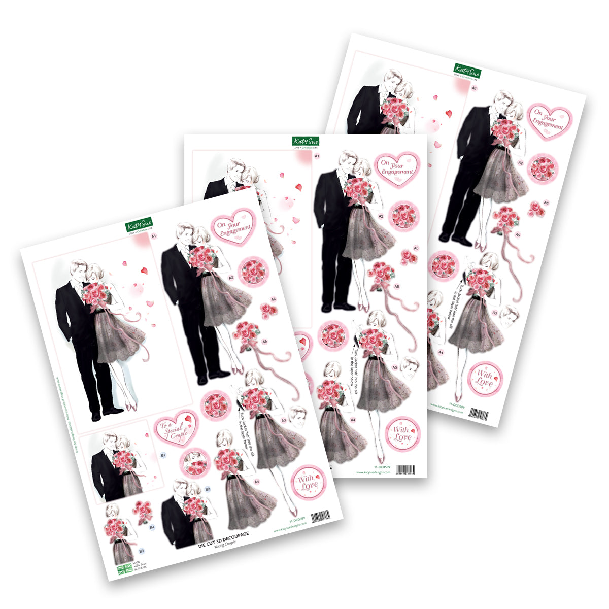 Die Cut Decoupage – Young Couple (Pack Of 3)