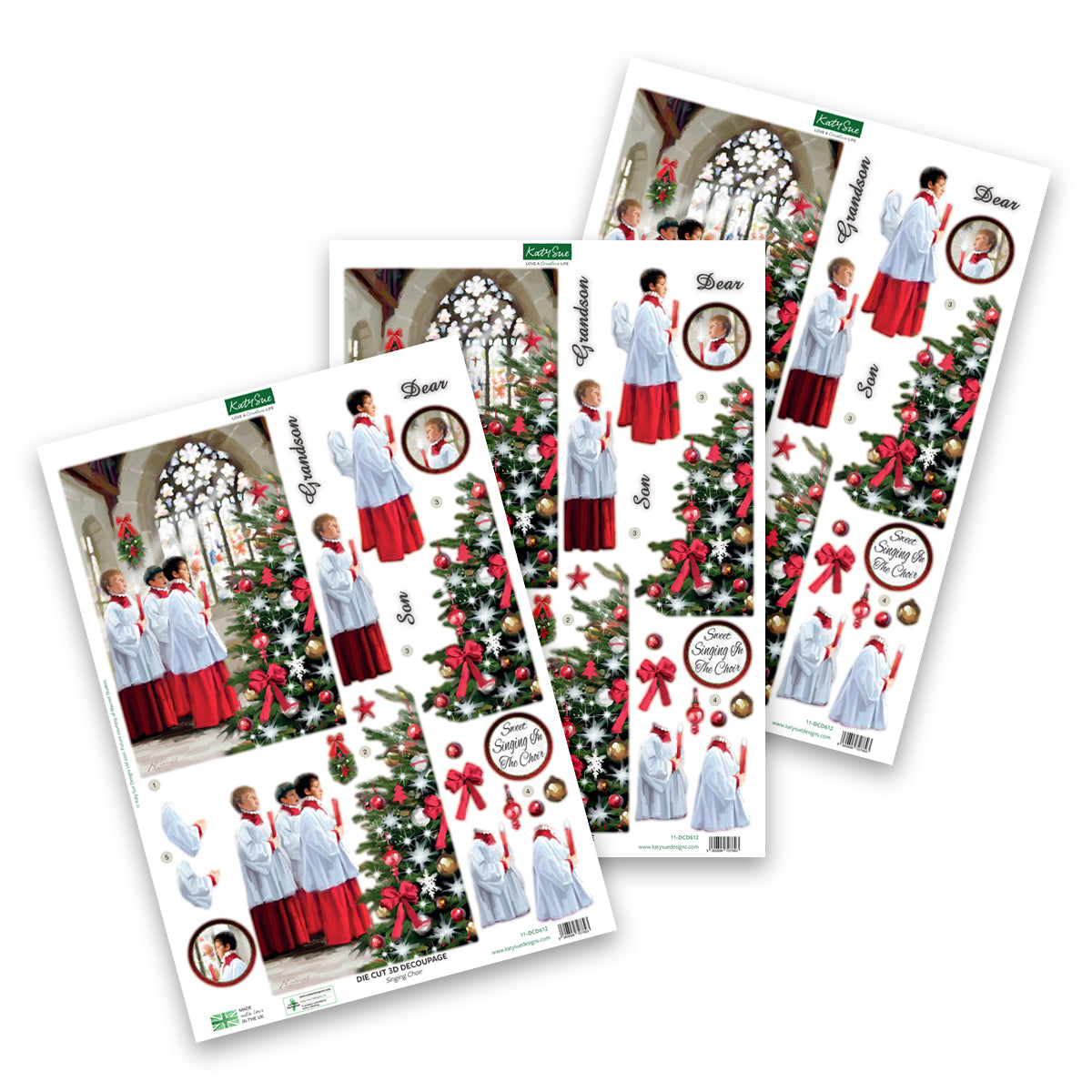 Die Cut Decoupage – Singing Choir (Pack Of 3)