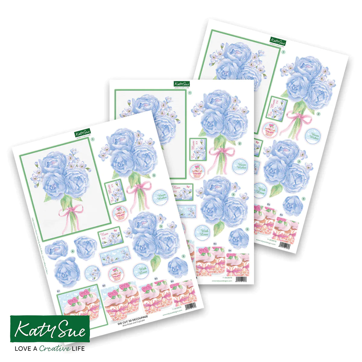 Die Cut Decoupage - Birthday Cake and Flowers (Pack Of 12)