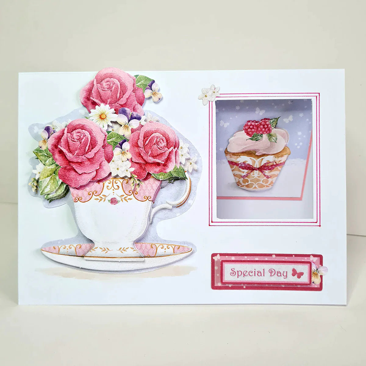 Die Cut Decoupage - Birthday Cake and Flowers (Pack Of 12)