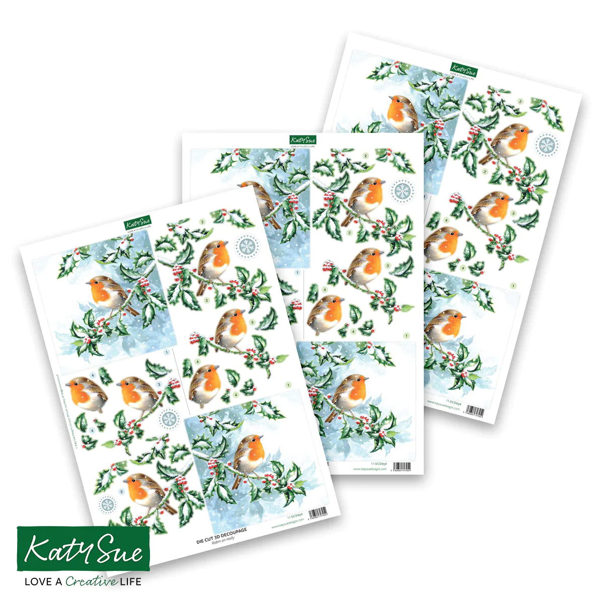 Die Cut Decoupage – Robins (Pack Of 12)