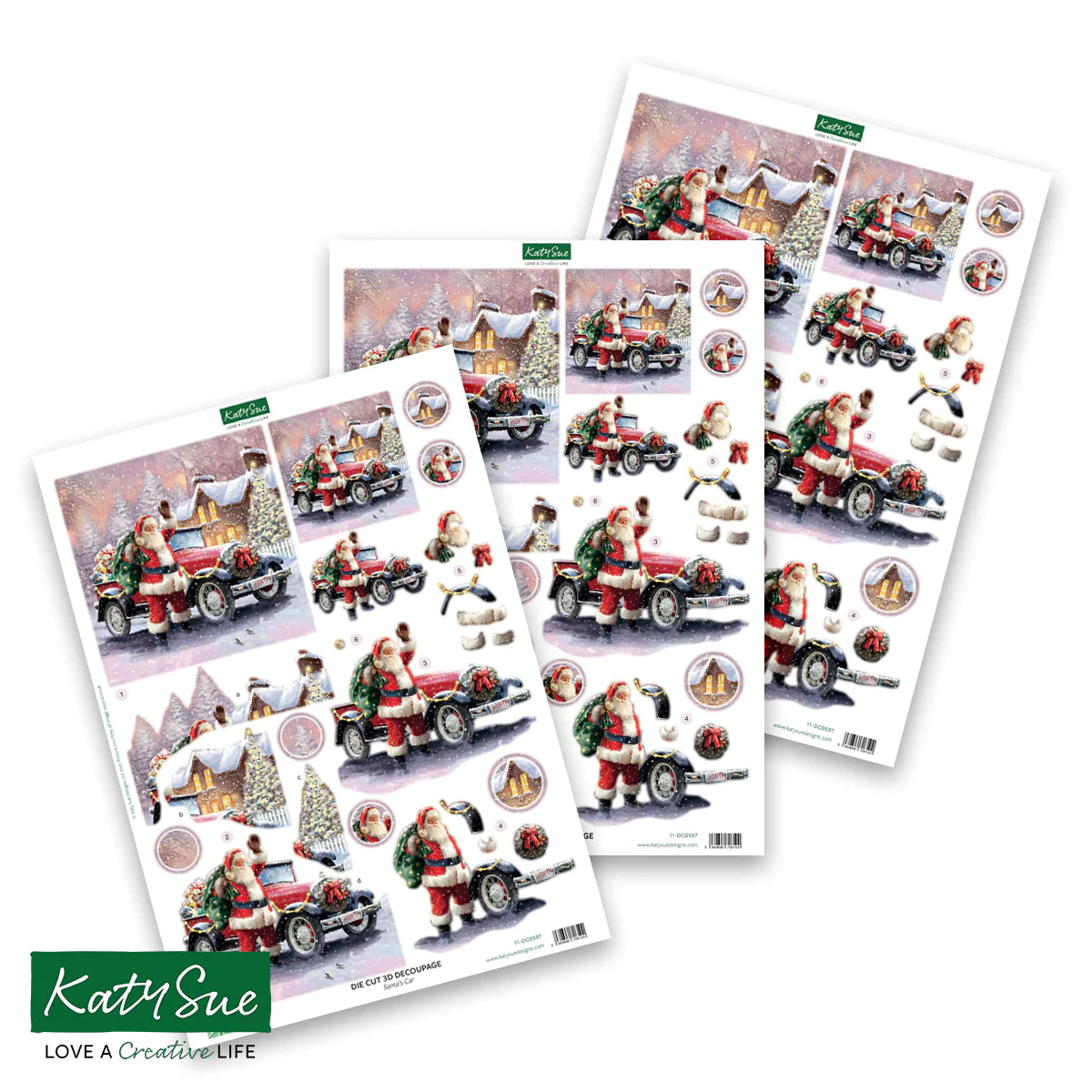 Die Cut Decoupage – Santa Selection (Pack Of 12)