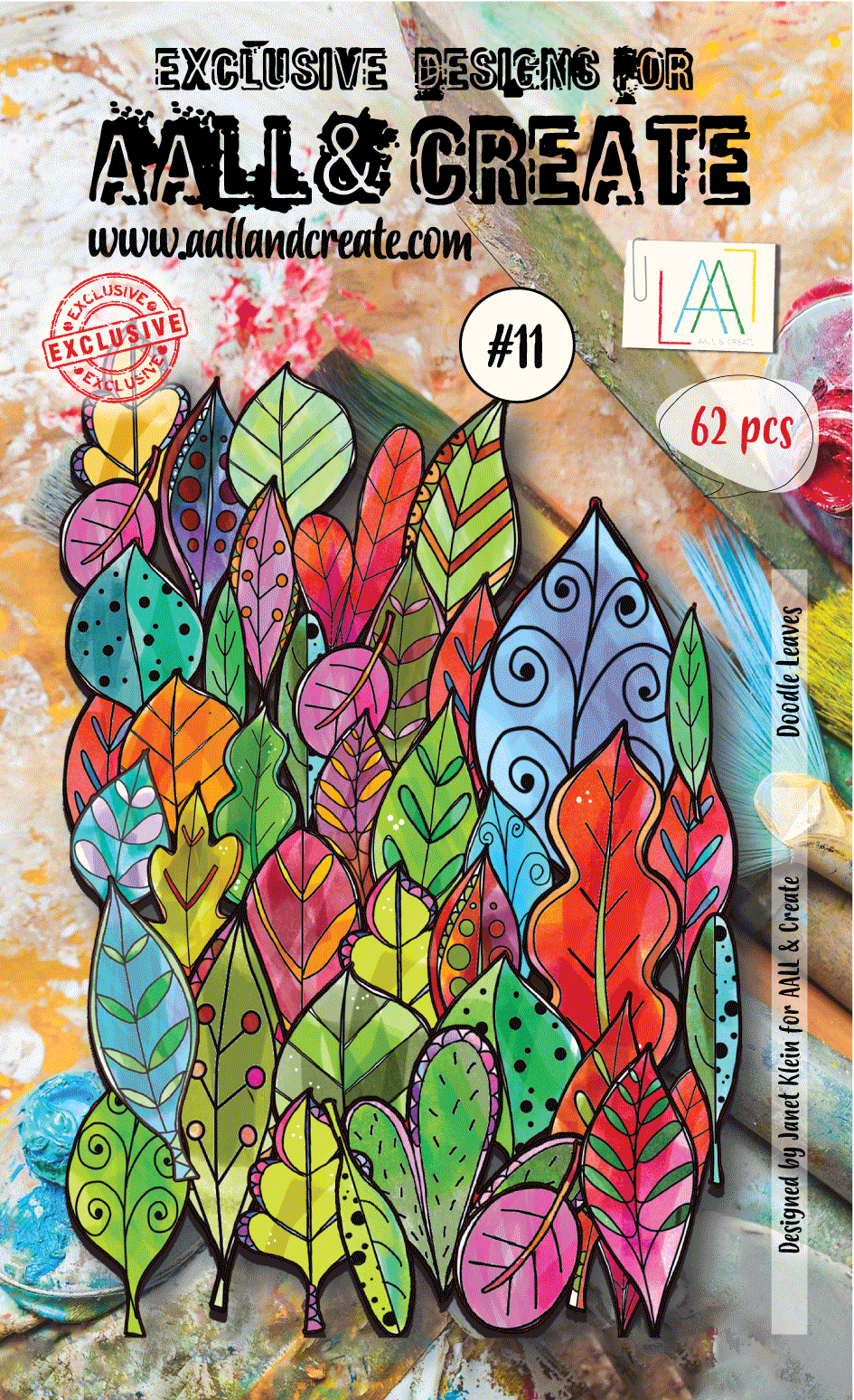 AALL and Create Ephemera - 011 - Doodle leaves - Colour