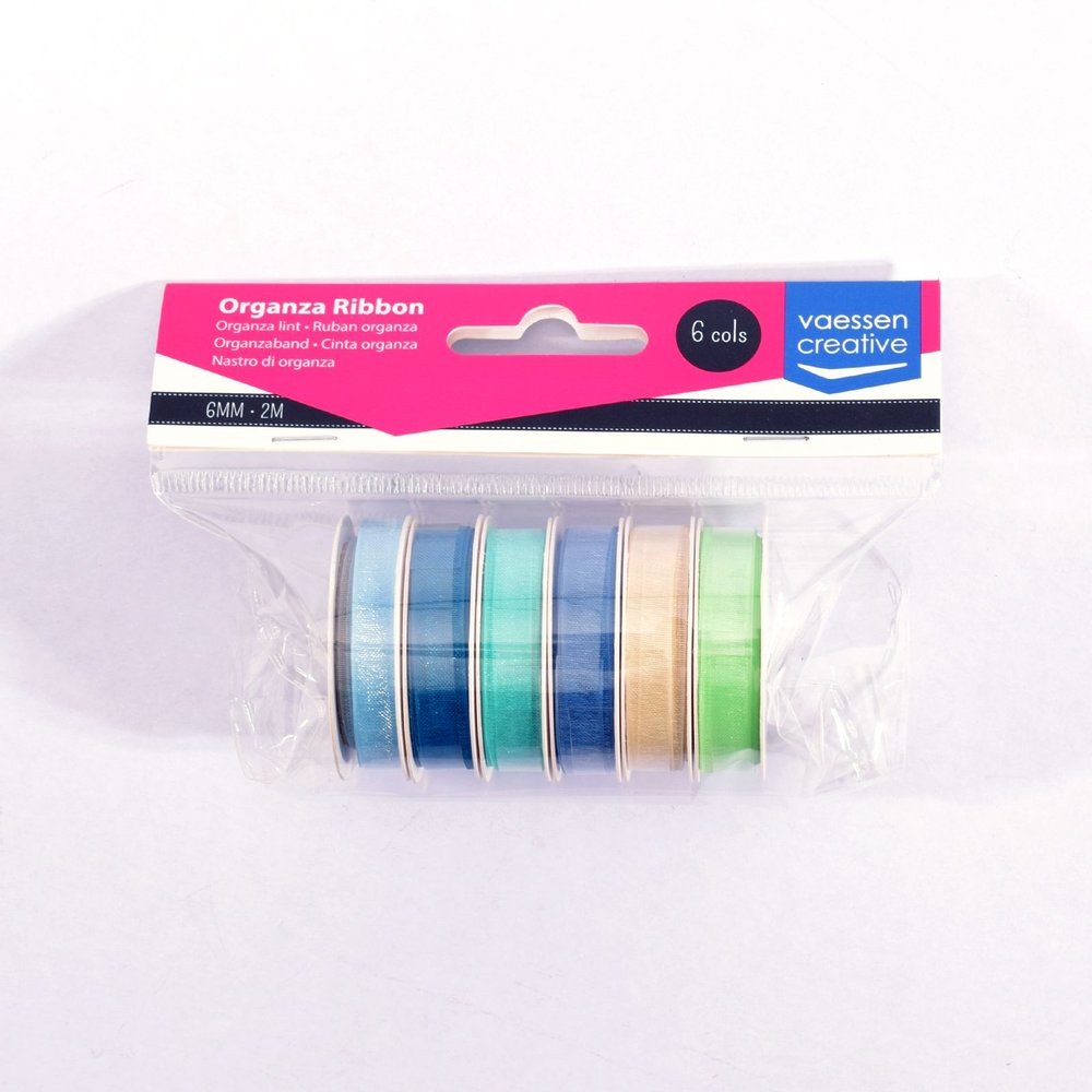 Vaessen Creative Organza Ribbon 6 Colours 6mmx2m Baby Blue