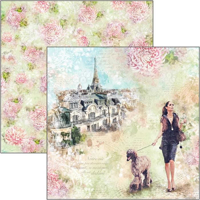 Ciao Bella Les Rues De Paris Paper Sheet 12"X12" 1 Sheet