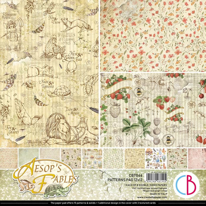 Ciao Bella Aesop's Fables Patterns Pad 12"X12" 8/Pkg