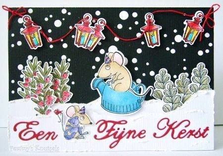 Rowan Dies with Clear Stamps Christmas Mouse 2 Coffee Pot