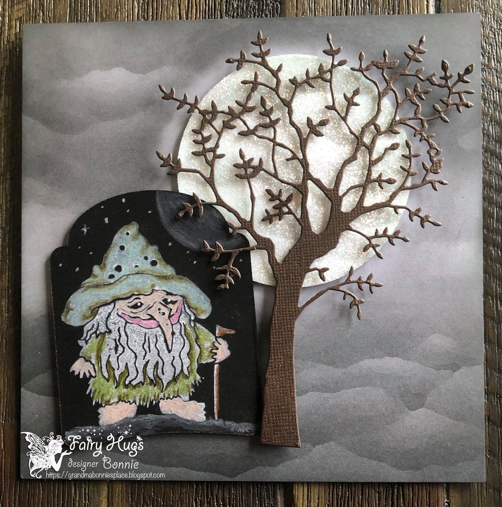 Fairy Hugs - Backgrounds - 6" x 6" - Moon Glow Grayscale
