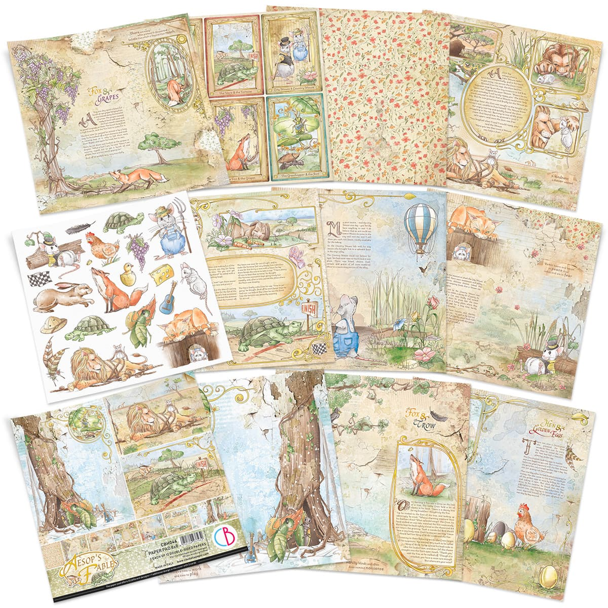 Ciao Bella Aesop's Fables Paper Pad 8"X8" 12/Pkg