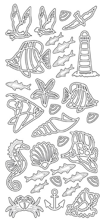 Peel-Off Stickers - Fish/Sealife/Shells