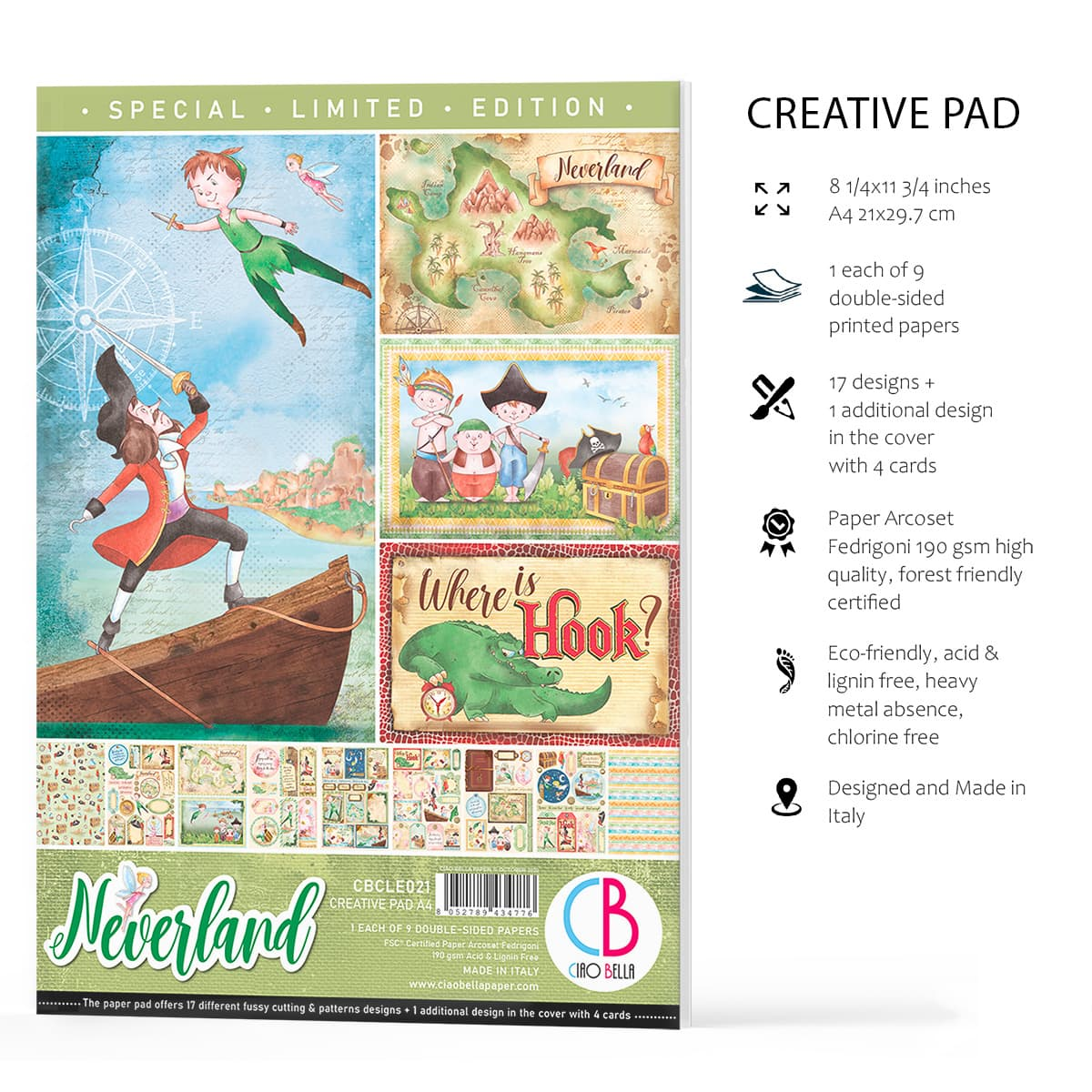 Ciao Bella Neverland Limited Edition Creative Pad A4 9/Pkg