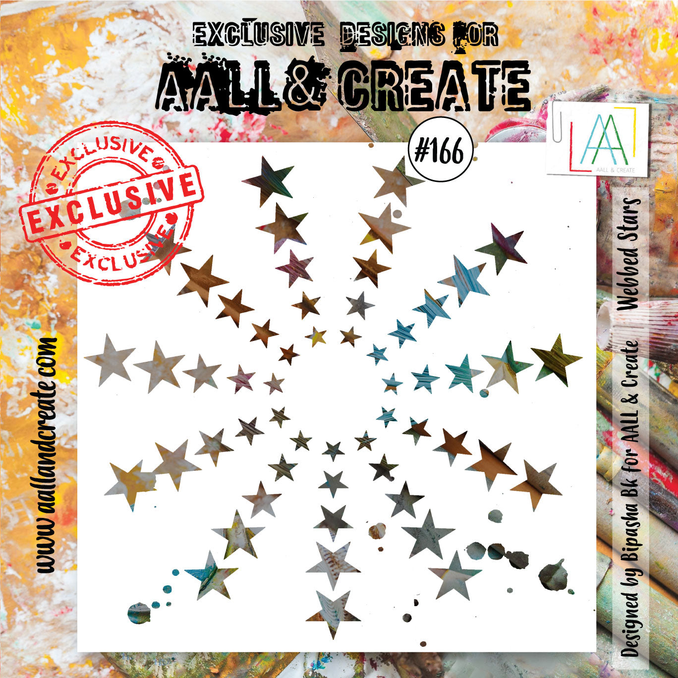 AALL and Create Stencil - 166 - Webbed Stars