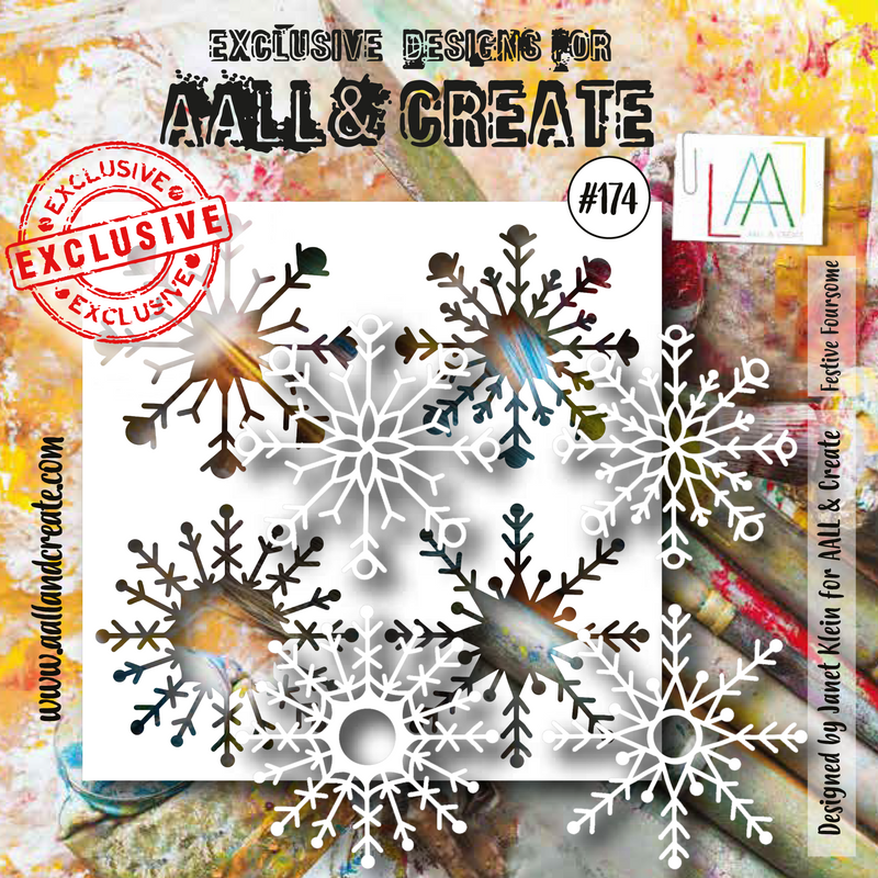 AALL and Create 6"x6" Stencil - #174 - Festive Foursome