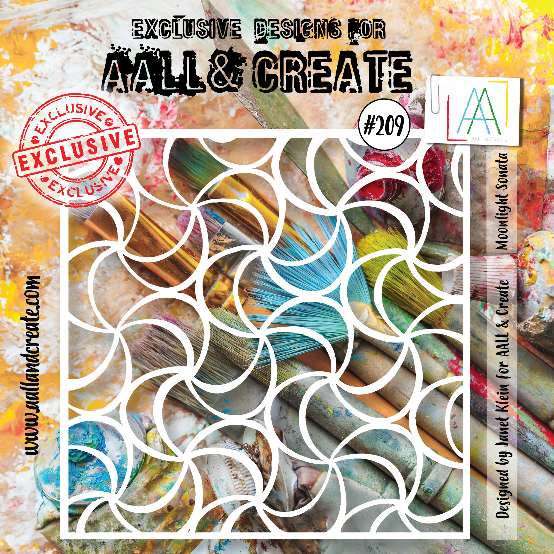 AALL and Create  6"x6" Stencil - 209 - Moonlight Sonata