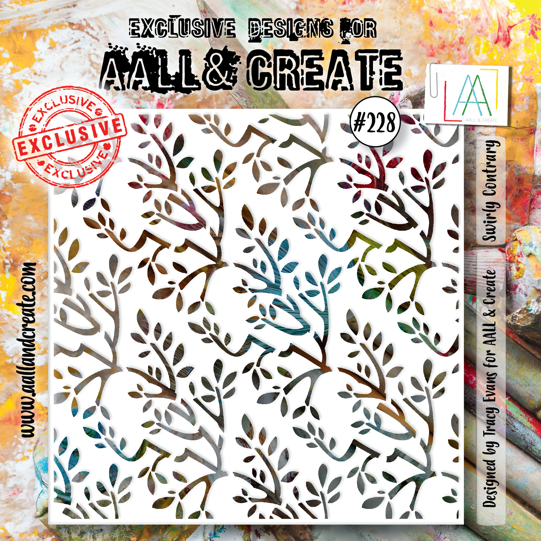 AALL and Create - 6"x6" Stencil - Swirly Contrary