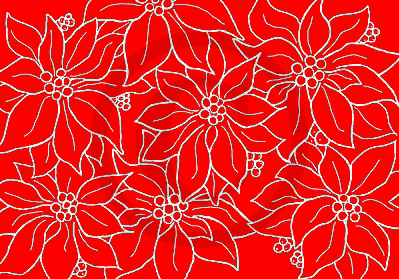 Poinsettia Background Solid Rubber Cling Stamp