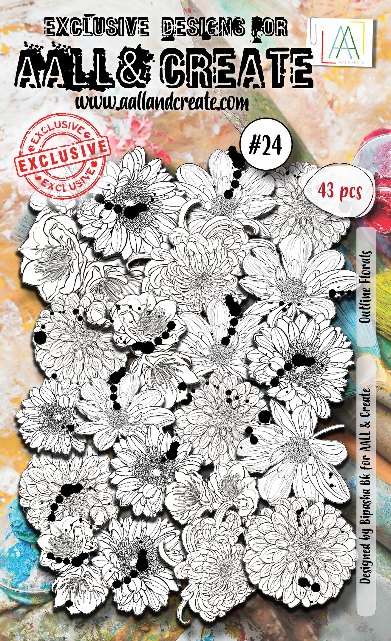 AALL and Create  Ephemera Die-Cuts - 24 - Outline Florals