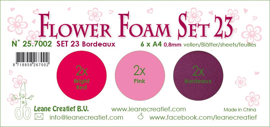 Flower Foam Set 23, 6 Sheets A4 3X2 Bordeaux Colours