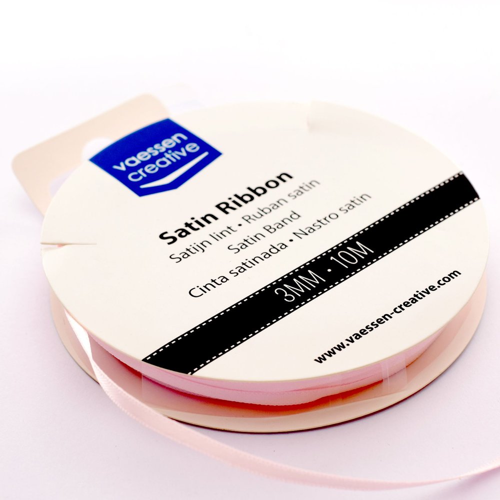 Vaessen Creative Satin Ribbon 3mmx10m Pastel Pink