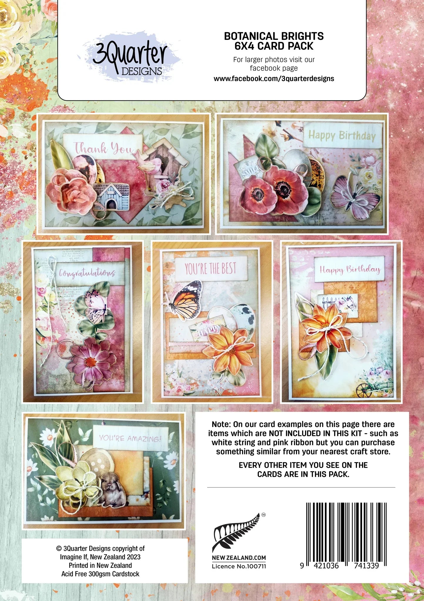 3Quarter Designs - Botanical  Brights - Card Kit