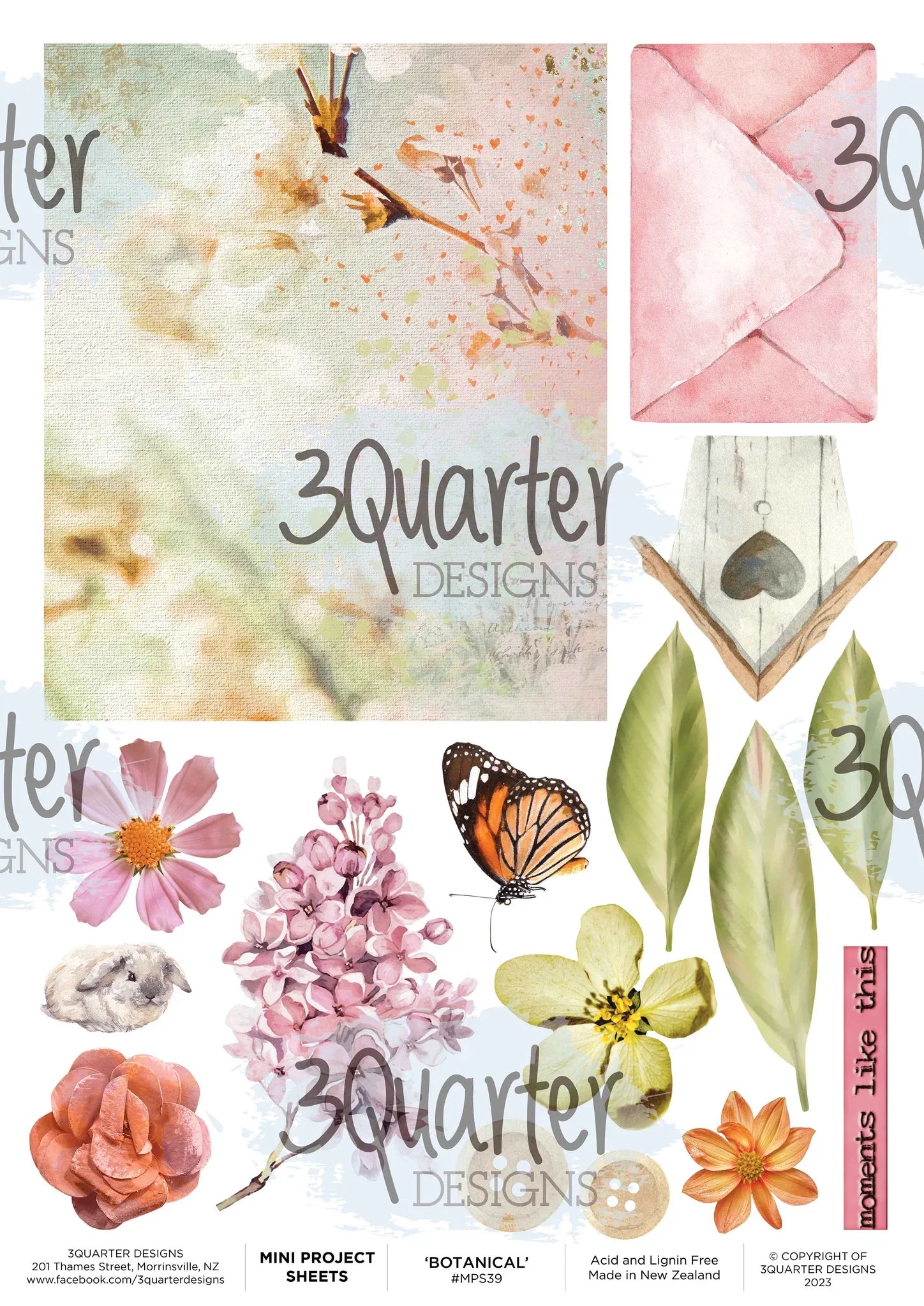 3Quarter Designs - Botanical  Brights - Mini Project Sheet